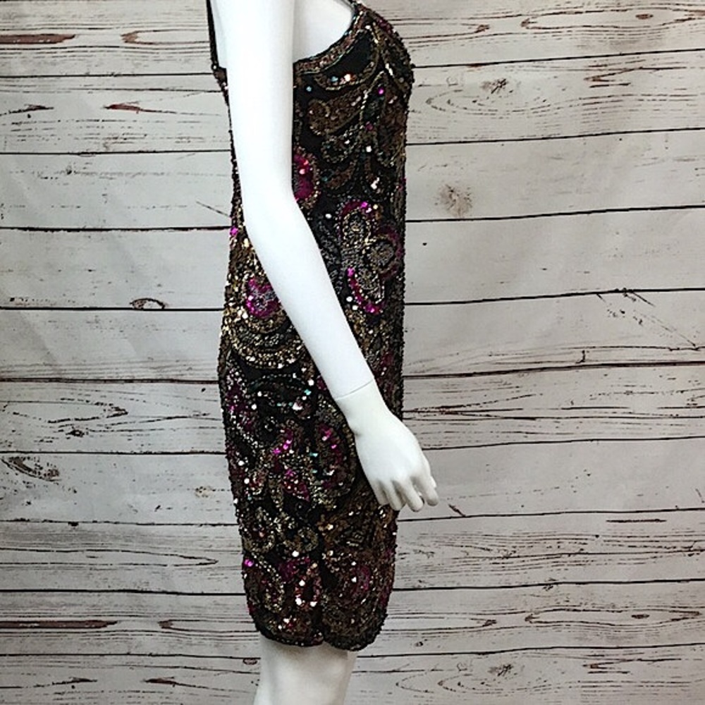 Vintage Black & Gold Lime Nite Beaded Tank Dress - Picture 7 of 13